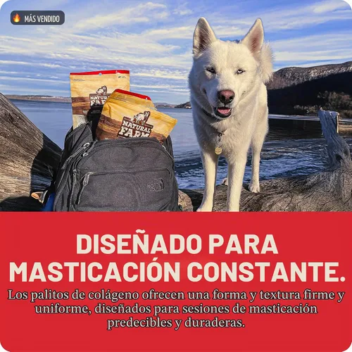 Vista 5 de Natural Farm Golosinas de colágeno trenzadas para perros (30 cm, paquete de 6), palitos de colágeno, golosinas naturales para perros, de larga