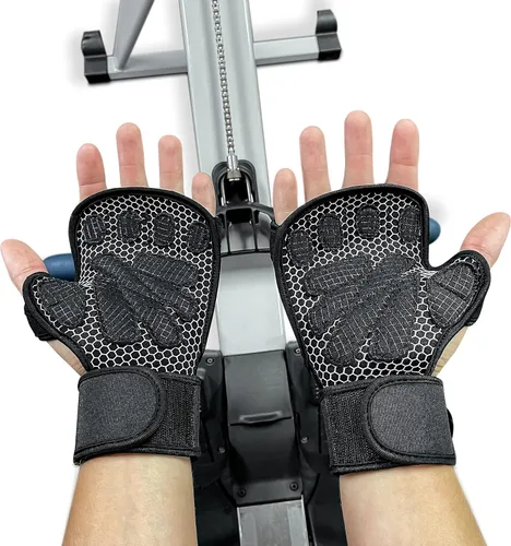 Vista 3 de Guantes para máquina de remo, agarres perfectos para erging, esculpido, tripulación, kayak, canoa, levantamiento de pesas, entrenamientos de gimnasio
