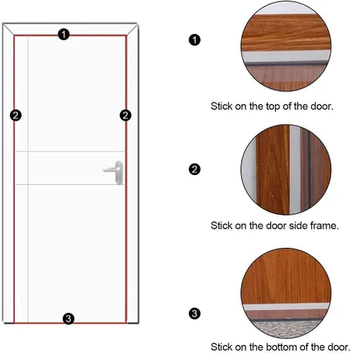 Vista 6 de Cinta autoadhesiva de goma para puerta y ventana, tira de sellado de espuma, anticolisión, a prueba de sonido, a prueba de polvo, resistente al