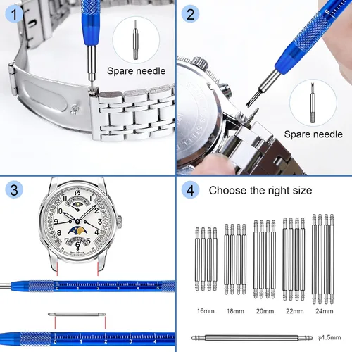 Vista 8 de JOREST Watch Repair Kit, for Watch Battery Replacement & Watch Link Removal and Resizing & Watch Opener, Watch Repair Screwdriver Set, Watch Wrench