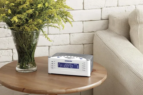 Vista 3 de Sangean RCR-22 - Reloj atómico con radio digital FM-RDS / AM / Aux-in, color plateado, talla única