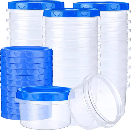 Vista 22 de Sieral Paquete de recipientes para congelador de 8 onzas con tapas, azul