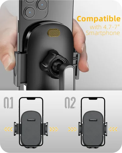 Vista 6 de APPS2Car Soporte de teléfono resistente, soporte de escritorio ajustable para videollamadas, compatible con teléfonos inteligentes de 4.7 a 6.8