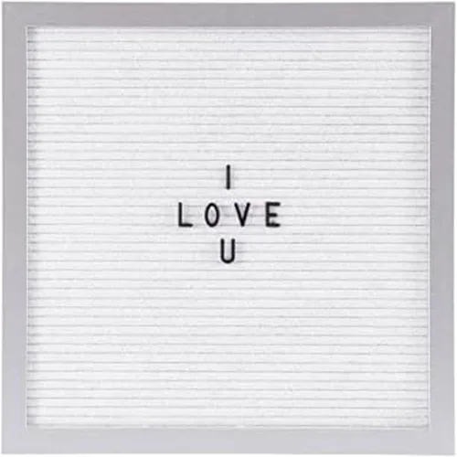 Vista 6 de Melannco Tablero de letras de fieltro, hexagonal, con letras y números, para anuncios, blanco y plateado