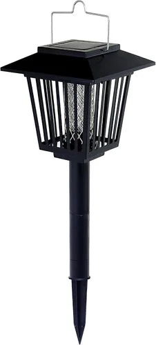 Vista 6 de Nuevo y mejorado Zapper alimentado por energía solar, asesino de insectos voladores mejorado, cuelga o estaca en el suelo, lámpara de jardín