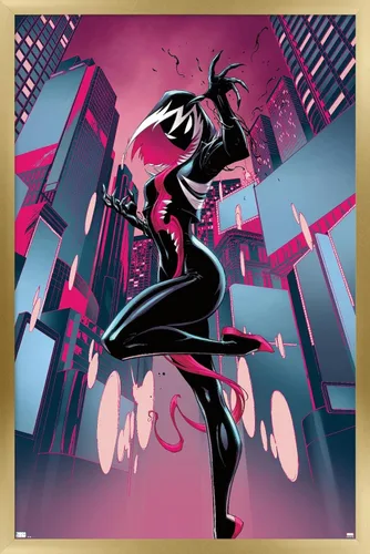 Vista 17 de Trends International Marvel Comics Ghost Spider Venom - Póster de pared de Spider-Gwen #24, 22.4 pulgadas de largo x 14.7 W, versión enmarcada