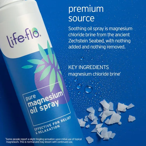 Vista 2 de Life-Flo Aceite de magnesio puro para pies y cuerpo – Spray de magnesio 100% puro de The Zechstein Seabed – Spray para pies, relaja y rejuvenece