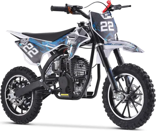 Vista 8 de MotoTec Demon - Motocicleta de motocross de gas para niños de 50 cc y 2 tiempos Blanco