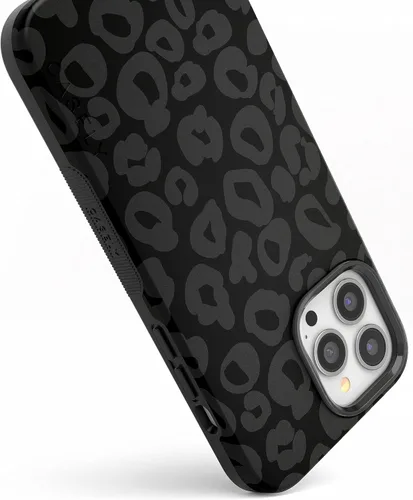 Vista 2 de Casely Funda para iPhone 13 Pro Max Into The Wild Leopardo negro Compatible con MagSafe Diseño protector audaz
