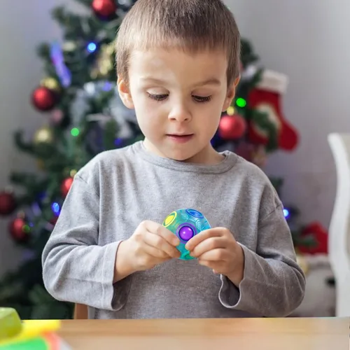 Vista 5 de Vdealen Bola Mágica de Rompecabezas del Arco Iris, Rompecabezas de Bola Antiestrés Estimulante Mental, Juguete Antiestrés para Niños y Niñas
