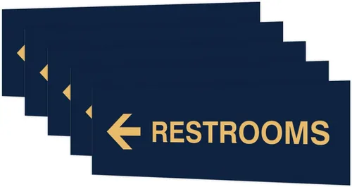 Vista 41 de Signs ByLITA Basic Restrooms - Letrero direccional para pared o puerta (negro), pequeño (paquete de 1)