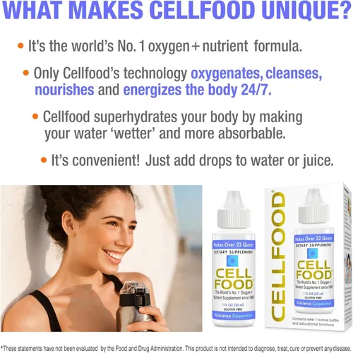 Vista 3 de Cellfood Oxygen Boost, 1 fl oz - Suplemento de oxígeno líquido para drenaje linfático, mal de altura, jet lag, fatiga, dolores de cabeza, resacas