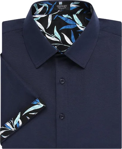 Vista 5 de COOFANDY Men's Dress Shirts Slim Fit Casual Short Sleeve Button Down Beach Shirt