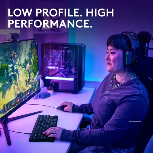 Vista 2 de Logitech G 515 TKL - Teclado para juegos de perfil bajo con cable, RGB totalmente personalizable, teclas PBT de doble disparo, interruptores