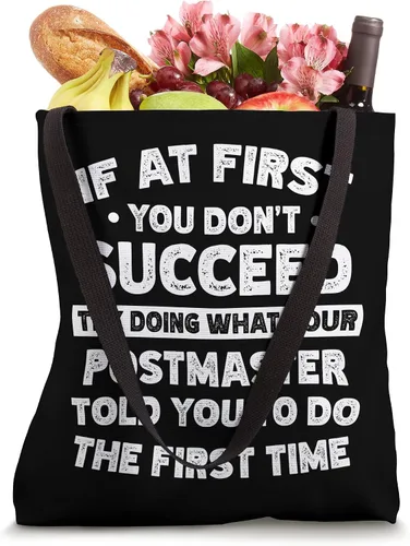 Vista 4 de If at first you don't succeed do Postmaster says bolsa Tote