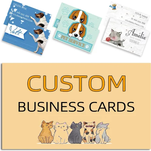 Vista 16 de Tarjetas de visita personalizadas con tu logo, personalizables 100 piezas de impresión de doble cara, personalizadas para pequeñas tarjetas de 300