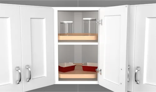 Vista 7 de Rev-A-Shelf 22" en forma de D Lazy Susan de un solo nivel para gabinetes