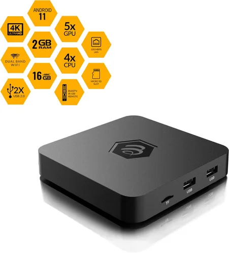 Vista 5 de BuzzTV Caja de TV Android 11 serie B5, procesador Amlogic S905W2 Quad-Core