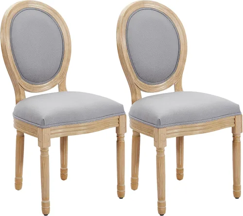 Vista 10 de Juego de 2 sillas de comedor de ratán, sillas de comedor de estilo francés rústico de mediados de siglo, sillas de comedor de acento estilo granja
