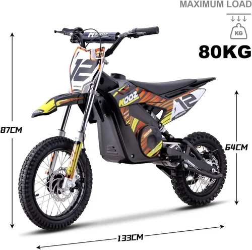 Vista 7 de MotoTec 36 V 1000 W (HP112E) Bicicleta eléctrica todoterreno naranja