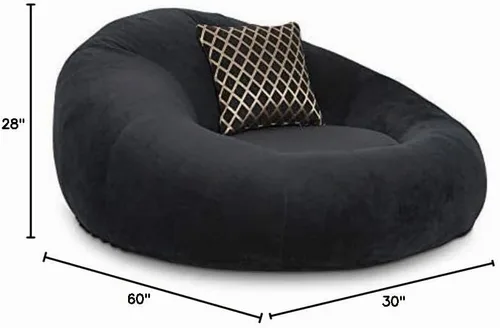 Vista 7 de Seatcraft Asiento de cine en casa de tela negra Tela, espuma de densidad Negro
