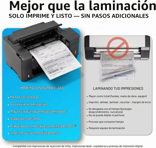 Vista 5 de TerraSlate Papel impermeable Hydronote - Papel de copia multiusos de 54 libras de 8.5 x 11 pulgadas, 100 hojas, impresora de inyección de tinta