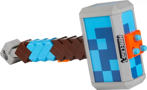 Vista 2 de Martillo de Dardos Nerf Minecraft Stormlander, Lanza 3 Dardos, Incluye 3 Dardos Nerf Elite, Mango de Carga Posterior Multicolor 5010993948758