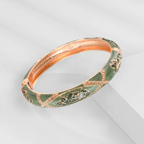 Vista 7 de wynameleri Vintage Cloisonne Jewelry - Pulseras hechas a mano con diamantes de imitación esmaltados y flores, pájaro dorado con bisagras, regalos 88A