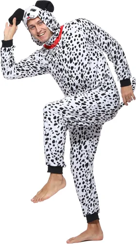 Vista 4 de Sincere Party Mono de mono, mono dálmata, mono de muñeco de nieve para adultos, pijama de animal Oneise para hombres y mujeres unisex