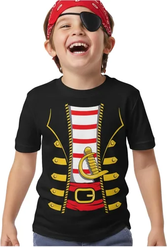 Vista 12 de Tstars Camiseta de pirata juvenil – Camiseta Buccaneer para niños y niñas con temática de Halloween Trick or Treat marino