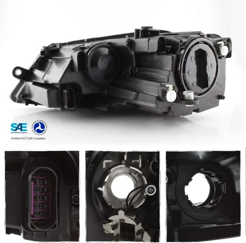 Vista 2 de AKKON - Se adapta a 2011-2018 VW Jetta 4 puertas Sedan [tipo halógeno] Faros cromados, par izquierdo+derecho