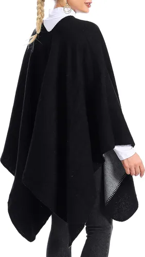 Vista 3 de Zando Women's Warm Shawl Wrap Open Front Poncho Cape Color Block Shawls Winter Cardigan Wrap Printed Ponchos for Women 2