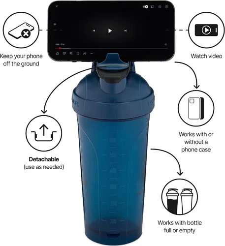 Vista 4 de Hydra Cup - Paquete de 2 botellas mezcladoras de proteínas de 28 onzas, mezclador de alambre con barra 4x Whisks, Leak Proof Shaker Cups for Rojo
