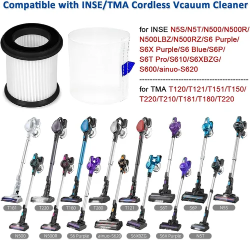 Vista 3 de ilovelife 4 filtros HEPA con filtro de malla de repuesto para aspiradora inalámbrica INSE N5S N5T S6T S6P Pro S610/TMA T120 T121 T151 T150 T220 T210