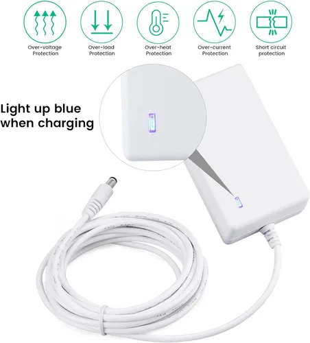 Vista 6 de Cable de alimentación de 10 pies para 4moms mamaRoo 4, cargador de 12 V 3A para columpio de bebé RockaRoo