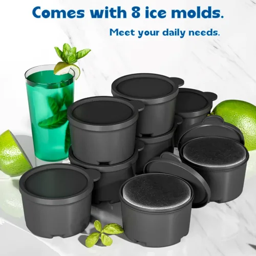 Vista 8 de Accesorio para rallar hielo para batidora de pie KitchenAid, máquina de cono de nieve para KitchenAid con 8 moldes para hielo, accesorio de afeitado