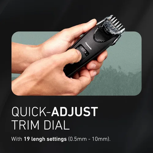 Vista 3 de Panasonic Recortadora de barba para hombres inalámbrica de precisión y potencia, cortapelos con accesorio de peine y 19 configuraciones ajustables