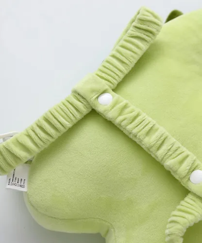 Vista 5 de Protector de Cabeza de Bebé Mochila con Almohada, Casco de Bebé para Gatear, Caminar y Juguetes para Dentición de Bebé Juego de 3 Piezas verde