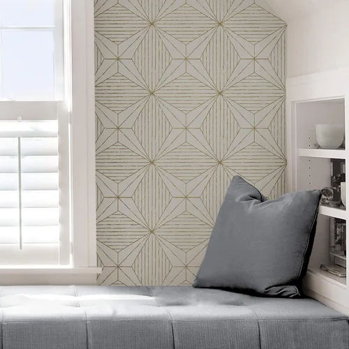Vista 5 de Scott Living WallPops - Papel tapiz dorado para despegar y pegar, NuWallpaper