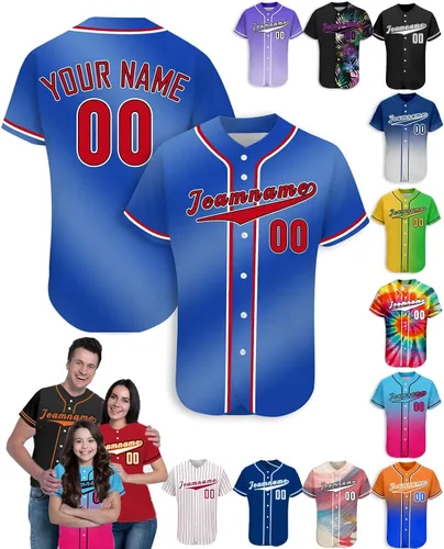 Vista 28 de Camiseta de béisbol personalizada para hombres, mujeres y niños con nombre, número y logotipo, camisetas de sóftbol personalizadas, S-4XL