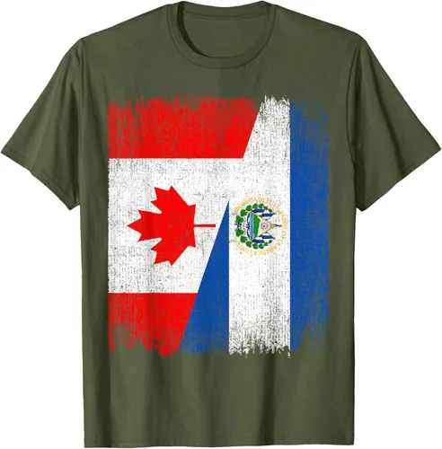 Vista 37 de Camiseta Half Canada El Salvador Flag Canadian Salvadoran Pride Roots