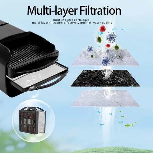 Vista 2 de Filtro de tanque de tortuga mejorado, filtros internos ajustables para acuario, filtro de cascada de reptiles silencioso, biofiltración de 3 etapas