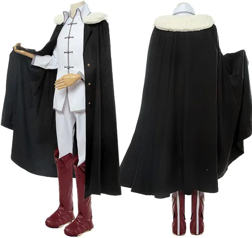 Vista 2 de Disfraz para cosplay de Fiodor Dostoievsky, uniforme para cosplay, capa blanca con peluca, Halloween
