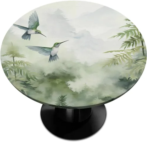 Vista 14 de Pardick Mantel Redondo Ajustable de Mandala Bohemia, Cubierta de Tela Redonda, Mantel Impermeable Antiarrugas con Borde Elástico, Decorativo