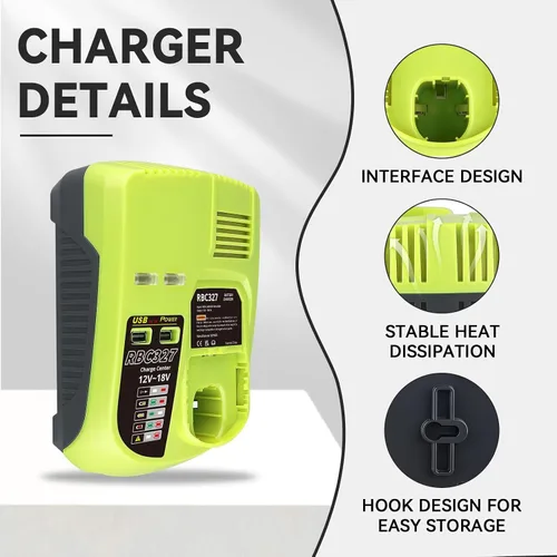 Vista 9 de 2Pack 7.0Ah P108 18V Battery and P117 Charger Replacement for Ryobi Battery