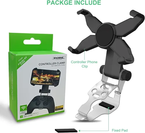 Vista 8 de Dobe - Clip de juego móvil para Xbox One con soporte de teléfono ajustable compatible con Xbox One SXSeries SXXbox One
