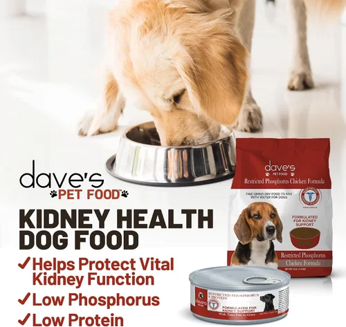 Vista 6 de Dave's Pet Food Soporte renal para perros con soporte renal (crumble de pollo y paté de atún), alimento renal húmedo para perros, bajo fósforo sin