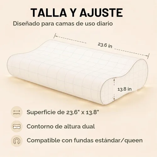 Vista 3 de Almohada de espuma viscoelástica para dolor de cuello, almohada cervical CertiPUR-US® con diseño de doble altura, funda de enfriamiento, soporte
