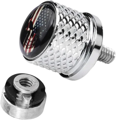 Vista 9 de Tornillo de perno de asiento de guardabarros moleteado inoxidable de 1/4 "-20 roscas compatible con Harley Sportster Dyna Softail Touring CVO Negro