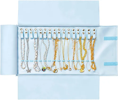 Vista 28 de UnionPlus Travel Necklaces Roll Organizer Anti-Tangle Air Blue Azul aire
